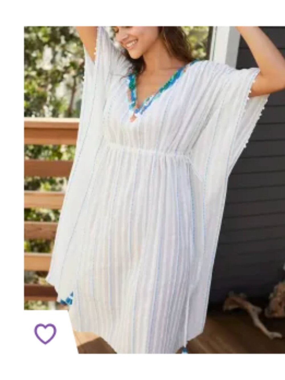 Anthropologie Ocean Beaded Caftan One Size 2353